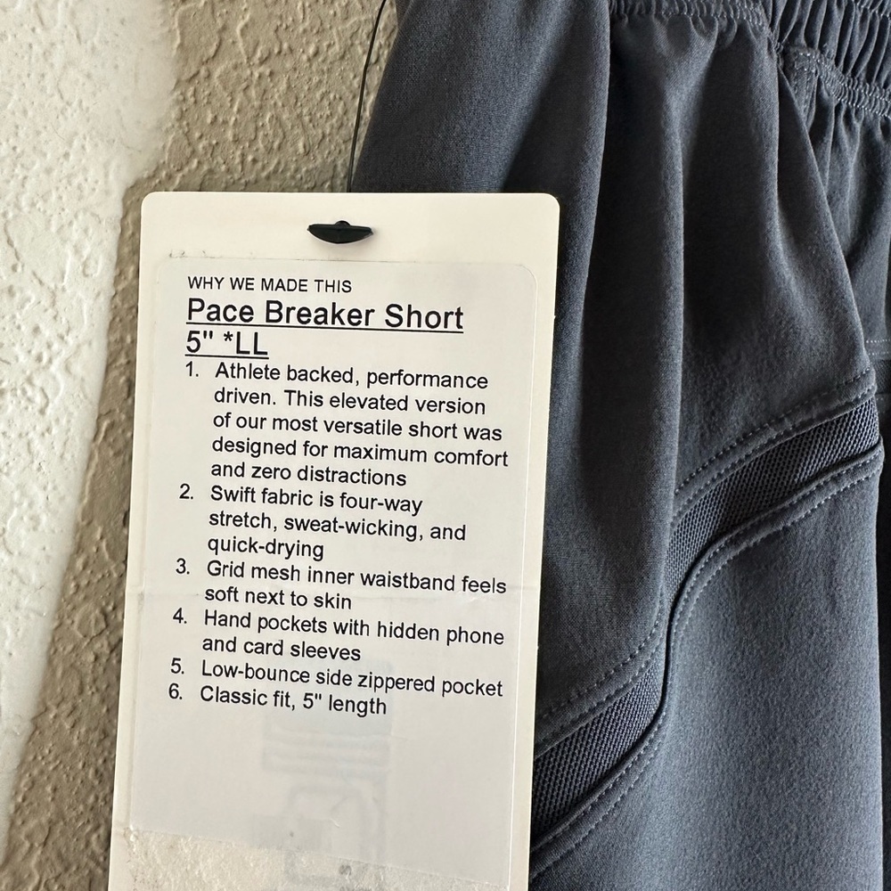 Sold Lululemon pace breaker shorts 5” dark gray sold sorry I can’t remove - Picture 3 of 5